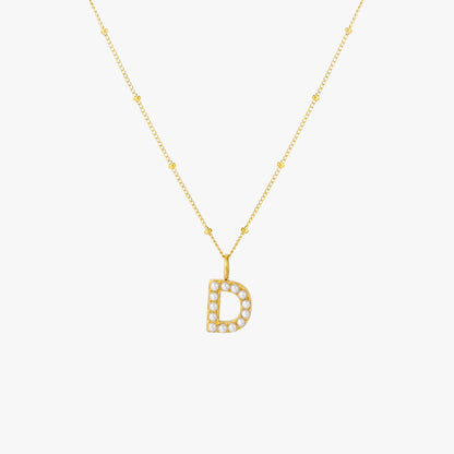 Pearl Initial Necklace