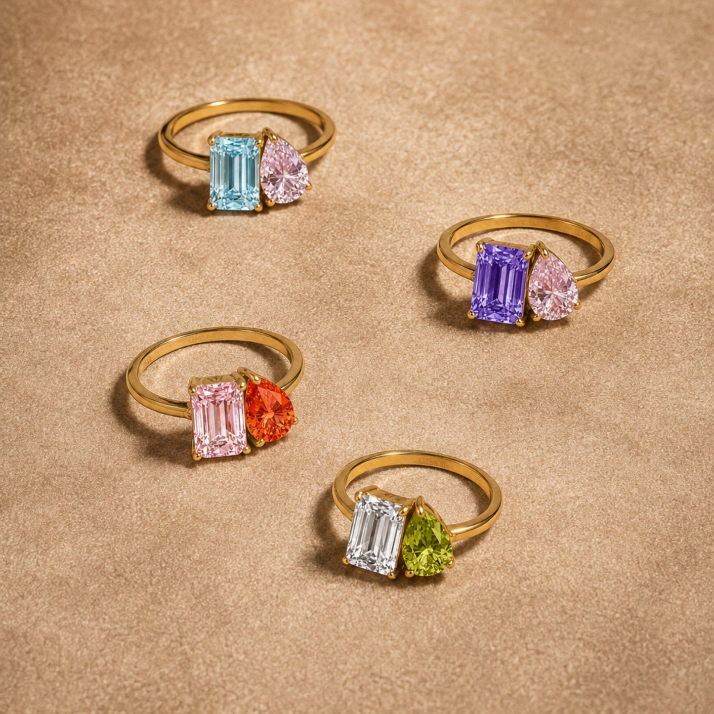 Toi et Moi Birthstone Ring
