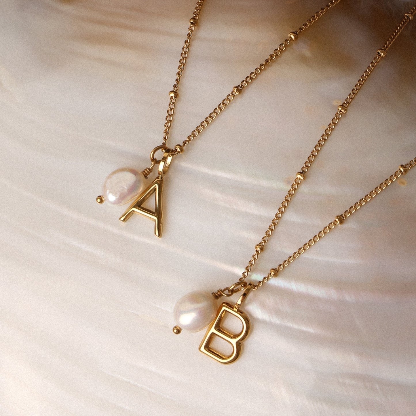 Initial & Pearl Necklace