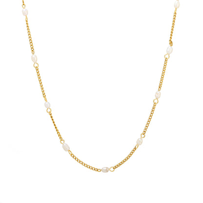 Dainty Gold Pearl Choker