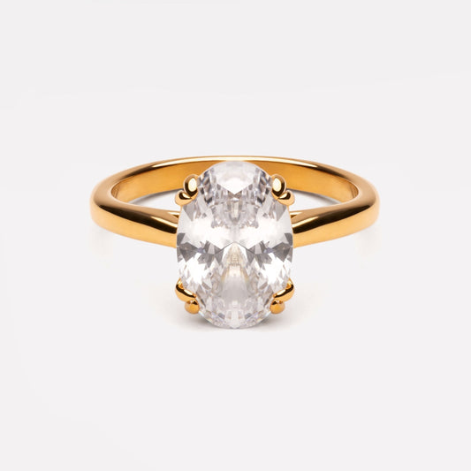 Anillo Solitario Ovalado